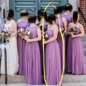 David’s bridal wisteria strapless bridesmaid dress
